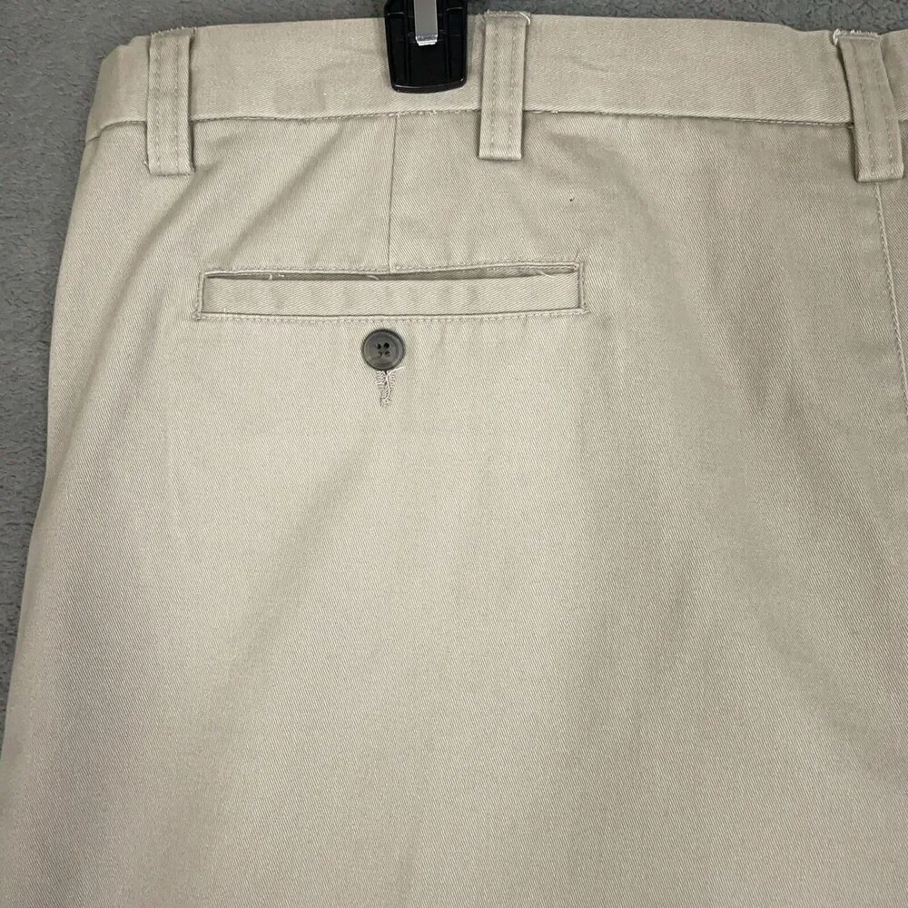 St. John's Bay Shorts Men's Size 48 Pleated Comfort Fit Chino Beige